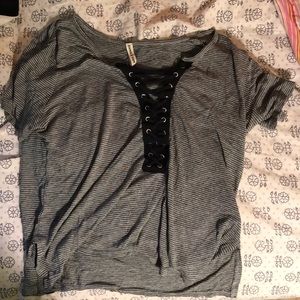 brandy melville lace up top